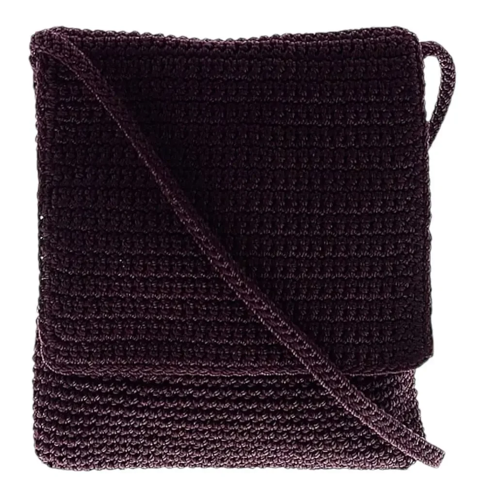 The Sak Crochet Crossbody Bag Deep‎ Plum Small Shoulder Purse